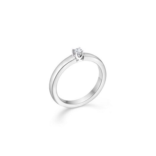 Eksklusiv Mads Z Crown alliancering i 14 karat hvidguld med 0,09 ct diamant
